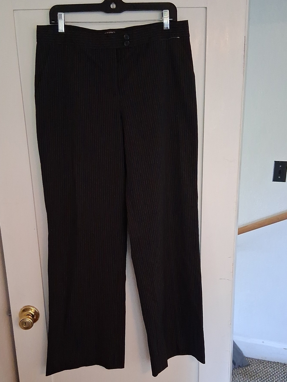 Etro Black Pinstripe Wide-Leg Trousers